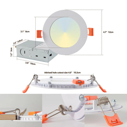 12-Piece Set of Shell-Less LED Ceiling Lights
