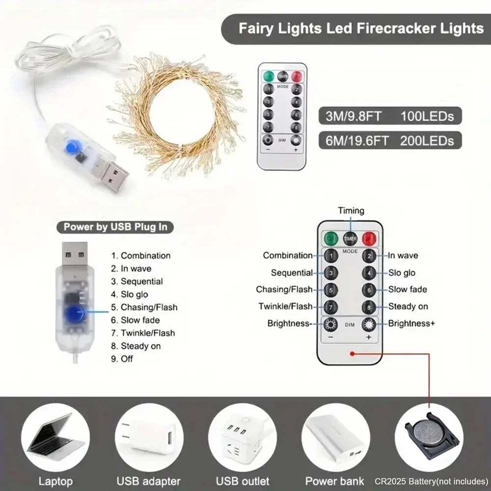 Remote Control Garland Fairy Lights 5V