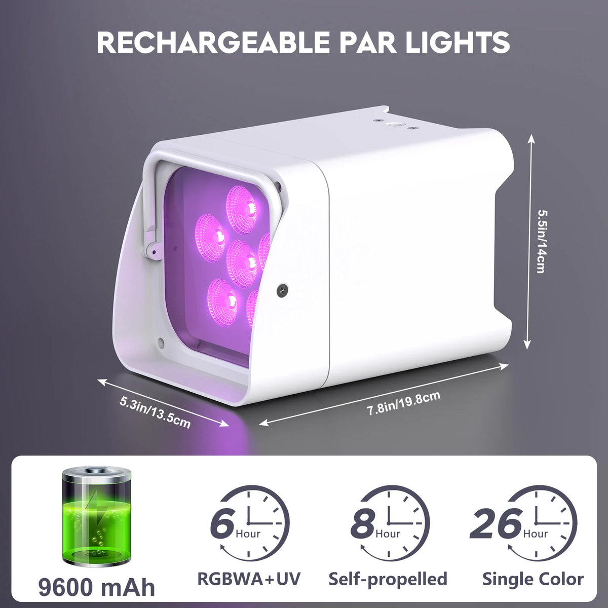 4PCS RGBWA+UV LED Par Light with Bag