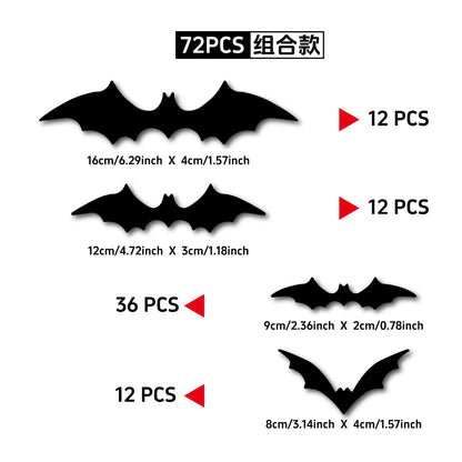 3D Bat Decor Halloween LED Light Wall Sticker