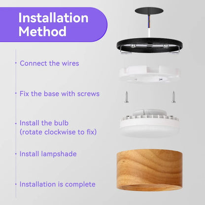 Downlight Wooden Ceiling Lamp 220V Indoor Decor Lamps