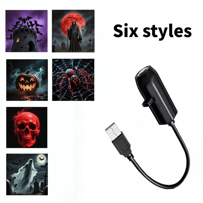 Ghost Skull Night Light Switchable Pattern LED Projector Lamp