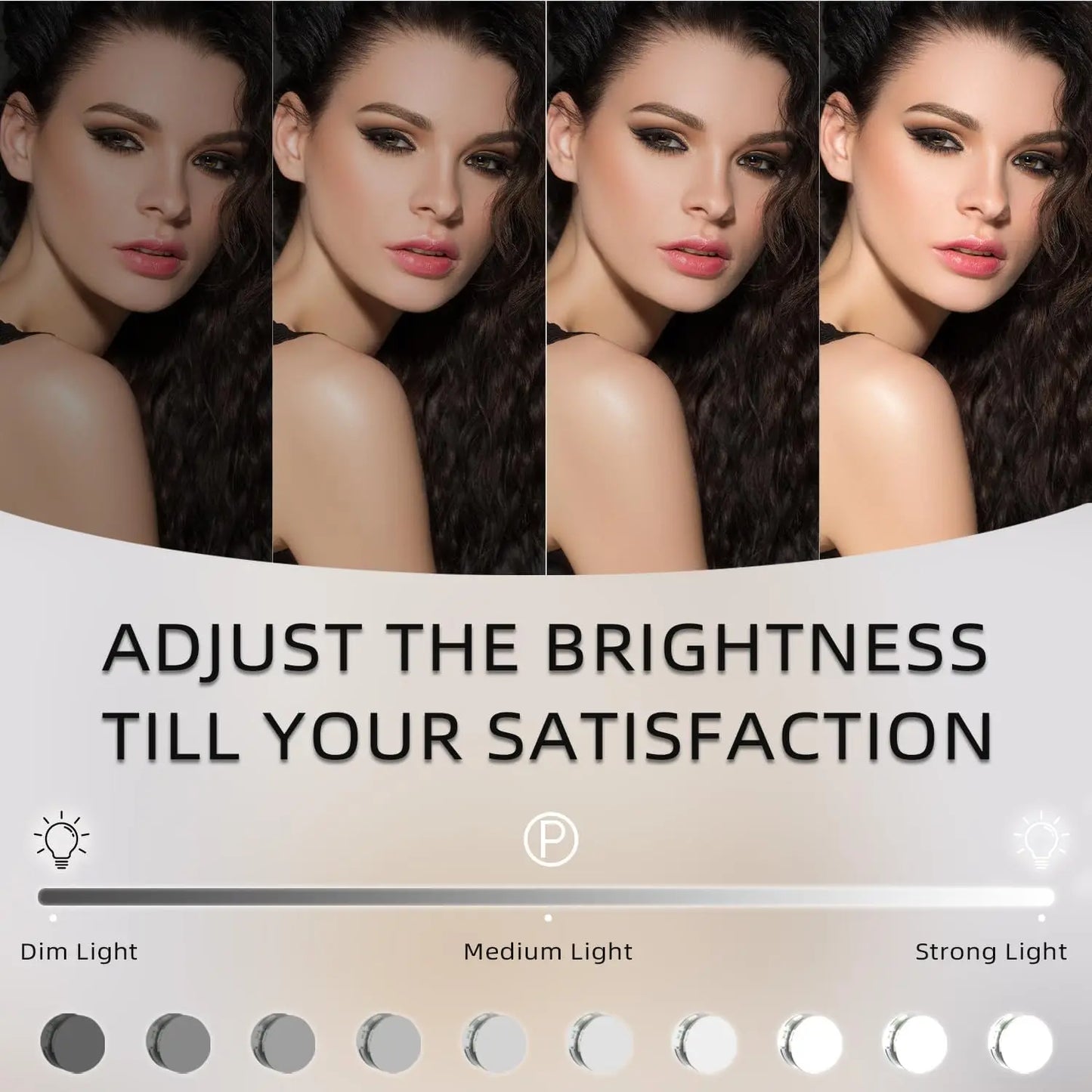 Makeup Mirror with 12 LED Bulbs, 360°Rotation