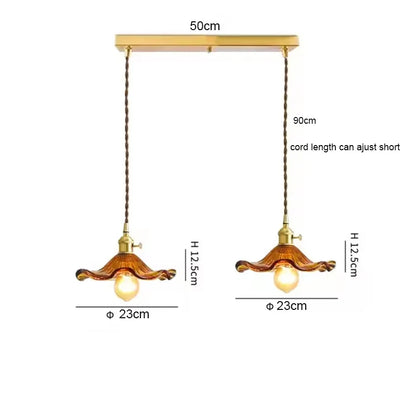 LED Pendant Light Fixture  Colorful Glass Copper Hanging Lamp