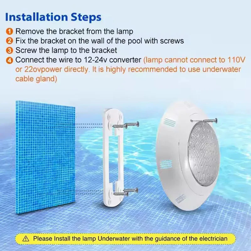 LED Underwater Swimming Pool Lights RGB Color Changing