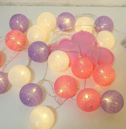 LED Cotton Ball String Fairy Night Lights