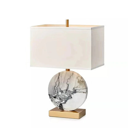 Classy Oriental Design Dimmable LED Desk Lamp Marble Fabric Textile