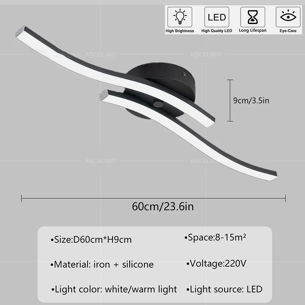 Modern LED Ceiling Light Long Wave Lamp