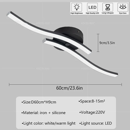 Modern LED Ceiling Light Long Wave Lamp