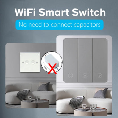 Smart WiFi Smart Light Switches glass panel No Neutral Wire