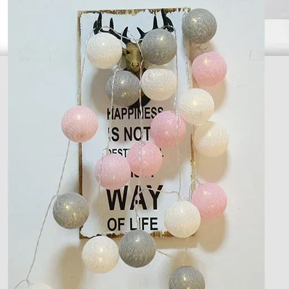 LED Cotton Ball String Fairy Night Lights