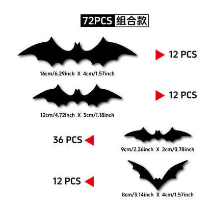 3D Bat Decor Halloween LED Light Wall Sticker