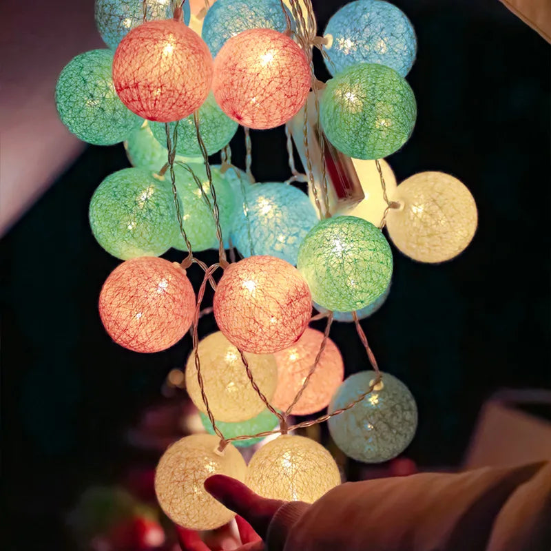 LED Cotton Ball String Fairy Night Lights