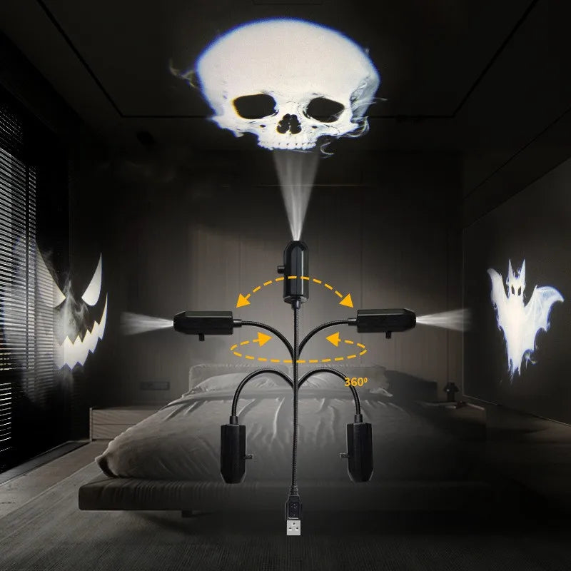 Ghost Skull Night Light Switchable Pattern LED Projector Lamp