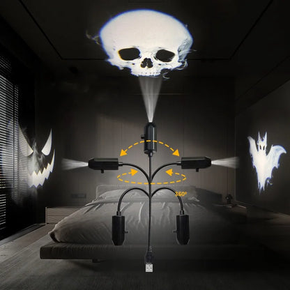 Ghost Skull Night Light Switchable Pattern LED Projector Lamp