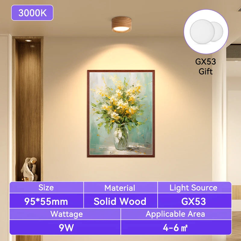 Downlight Wooden Ceiling Lamp 220V Indoor Decor Lamps