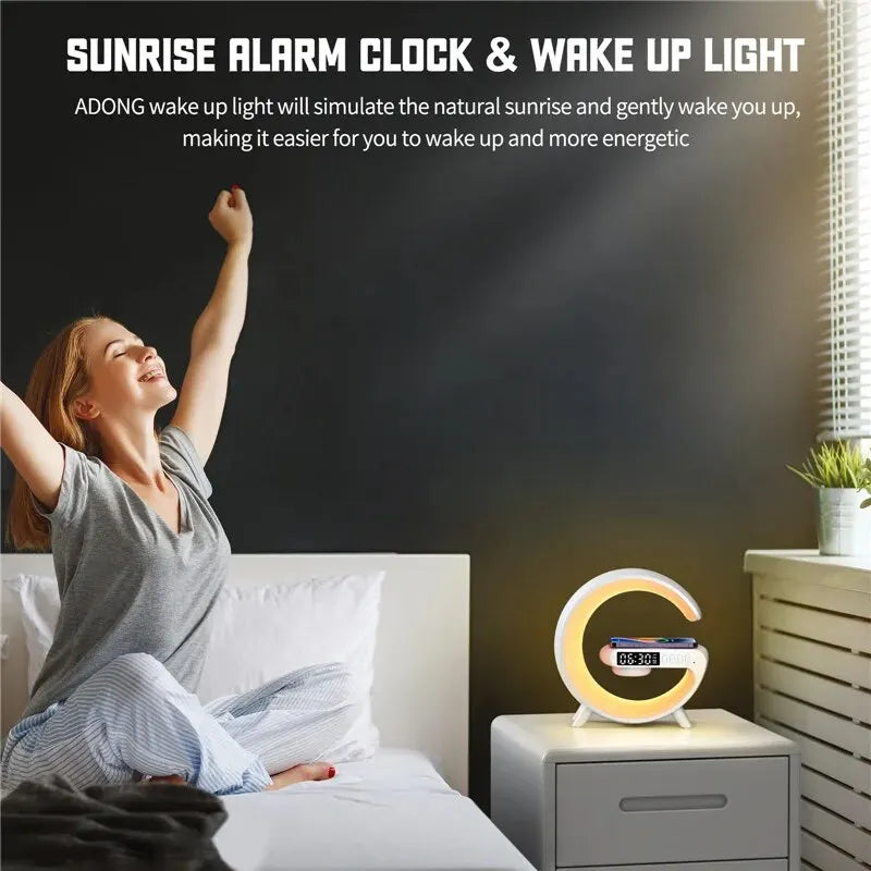 Wireless Charger Pad &  Night Light Lamp Alarm Clock - Royal Lights & Home Decor