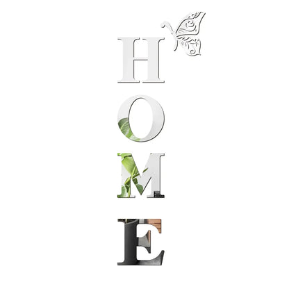 HOME Home Logo 3D Mirror Wall Sticker, Entrance Decoration