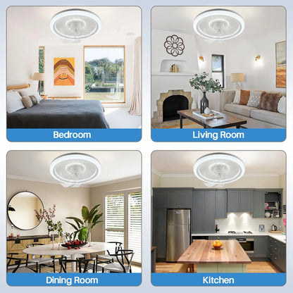 360° Rotating Modern Ceiling Fan with Light