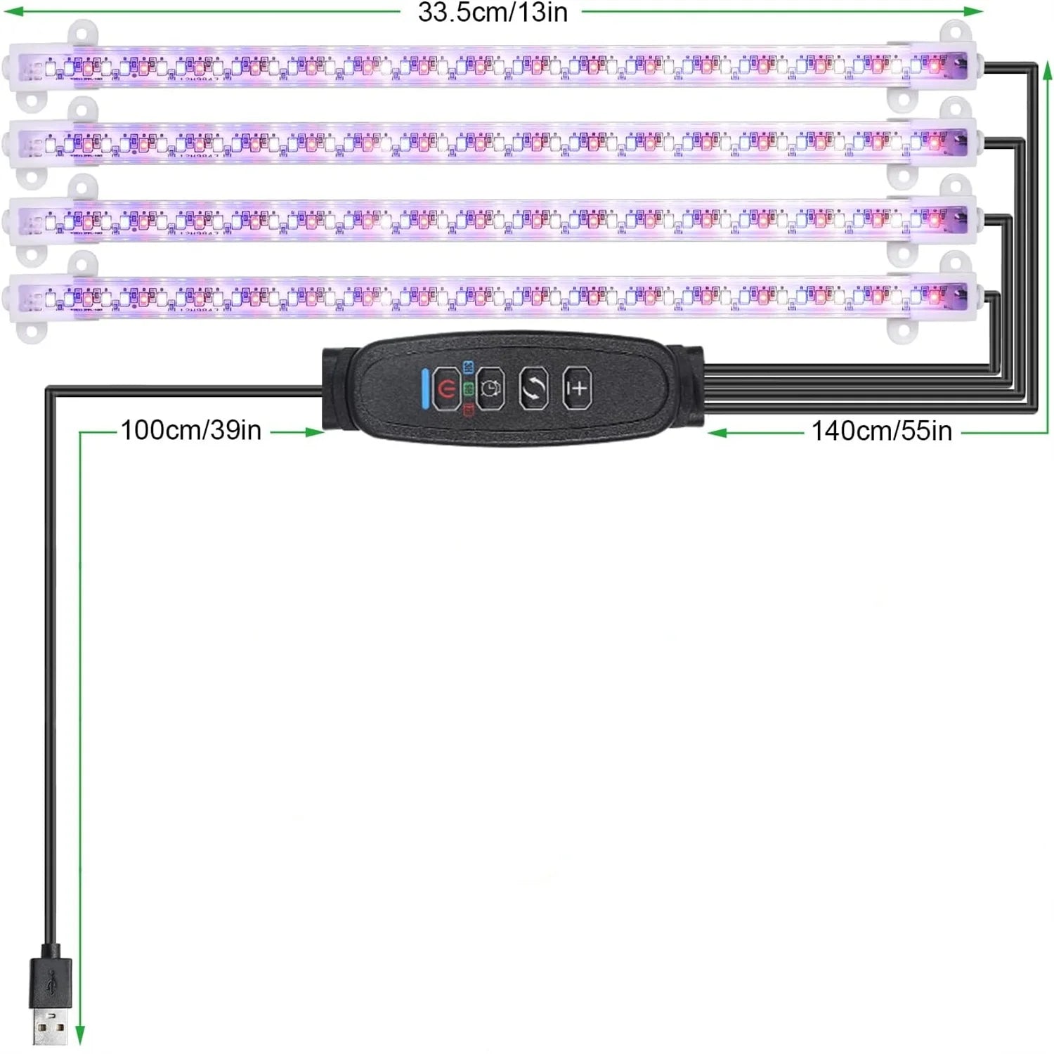 3 Colors Indoor Led Grow Light USB DC5V Timer Phyto Lamp For Plants Royal Lights & Home Decor