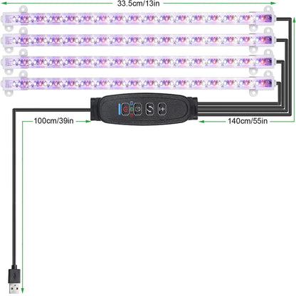3 Colors Indoor Led Grow Light USB DC5V Timer Phyto Lamp For Plants Royal Lights & Home Decor