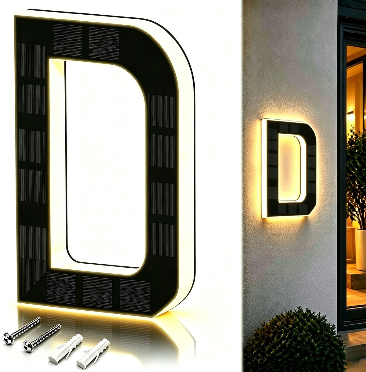 Large Waterproof Address Sign Modern Light
