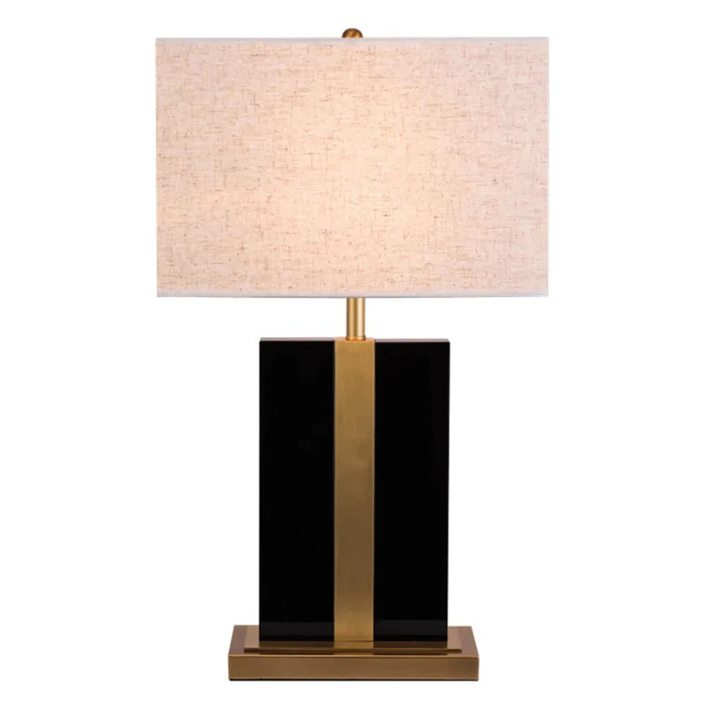 Classy Oriental Design Dimmable LED Desk Lamp Marble Fabric Textile