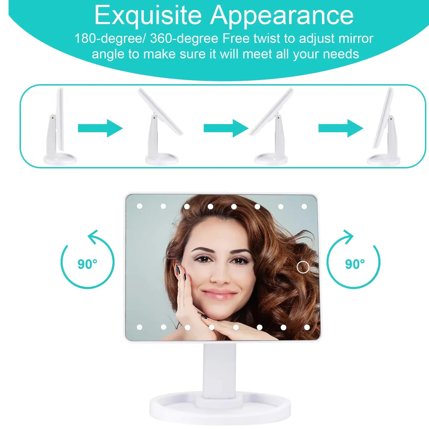 LED Vanity Mirror Touch Screen Adjusted Brightness