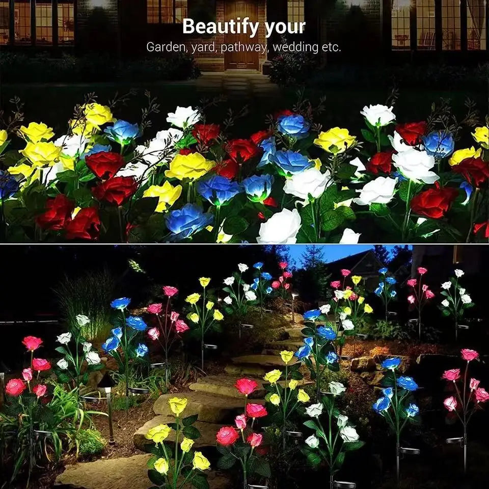 Solar Garden Lights Rose Flower Lawn Lamp Royal Lights & Home Decor