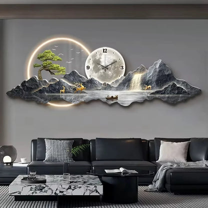 Luxury Wall Clocks Living Room Led Aesthetic Minimalist Silent