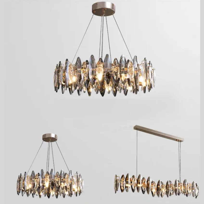 Crystal Gold Silver Modern Independent Designer Chandelier LED Light Fixture Luxury Royal Lights & Home Decor