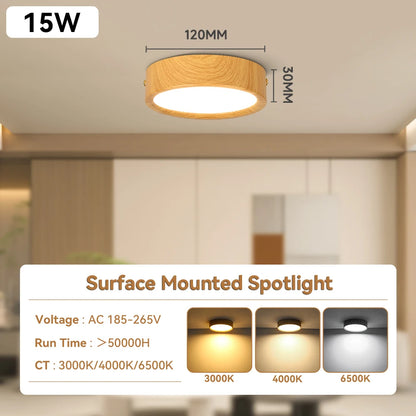 Downlight Wooden Ceiling Lamp 220V Indoor Decor Lamps