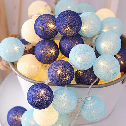 LED Cotton Ball String Fairy Night Lights