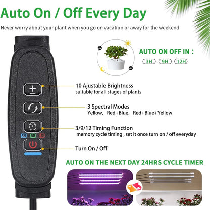 3 Colors Indoor Led Grow Light USB DC5V Timer Phyto Lamp For Plants Royal Lights & Home Decor
