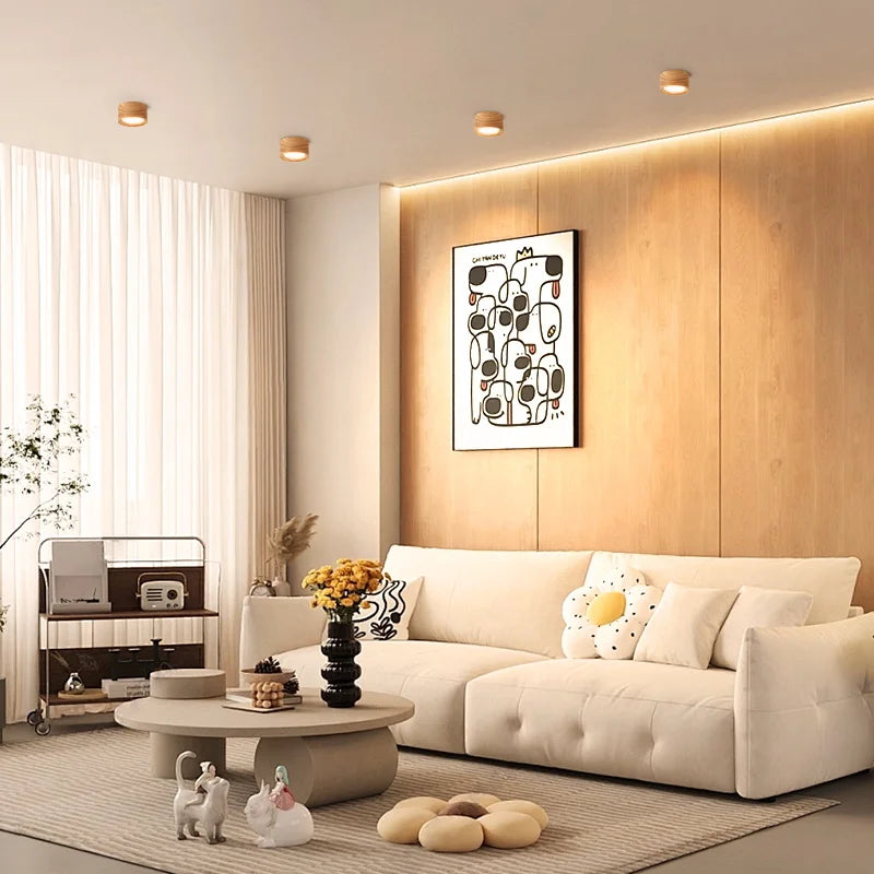 Downlight Wooden Ceiling Lamp 220V Indoor Decor Lamps