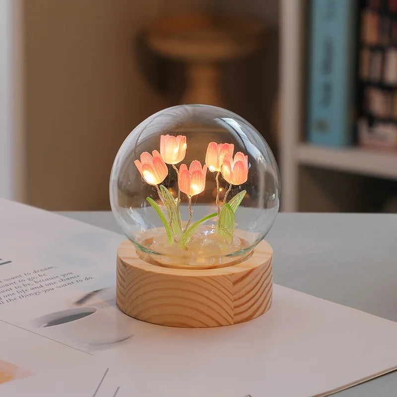 Mini Tulip Night Light Handmade DIY Materials Royal Lights & Home Decor