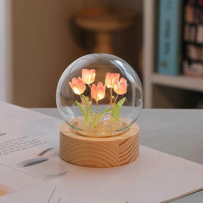 Mini Tulip Night Light Handmade DIY Materials Royal Lights & Home Decor