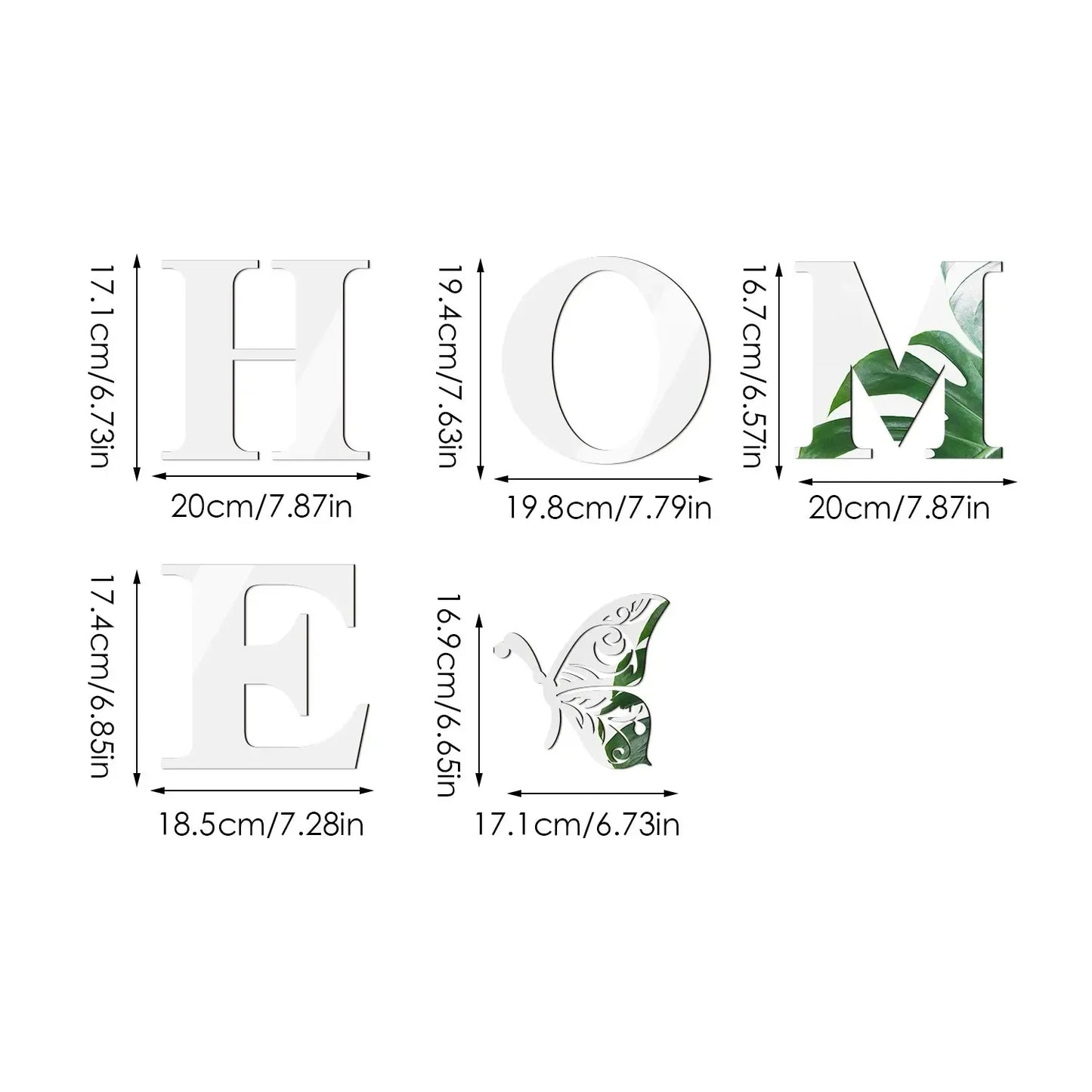 HOME Home Logo 3D Mirror Wall Sticker, Entrance Decoration