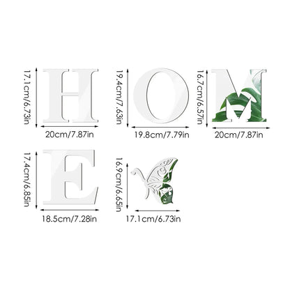 HOME Home Logo 3D Mirror Wall Sticker, Entrance Decoration