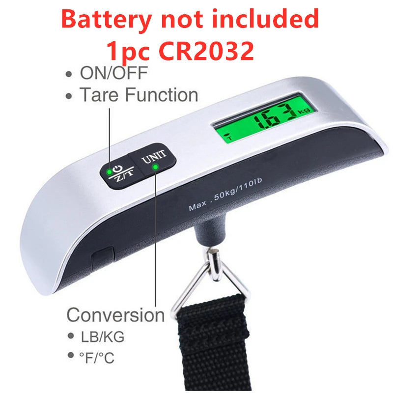 Portable Scale Digital LCD Display 110lb/50kg Electronic Bag Weight Balance Tools - Royal Lights & Home Decor