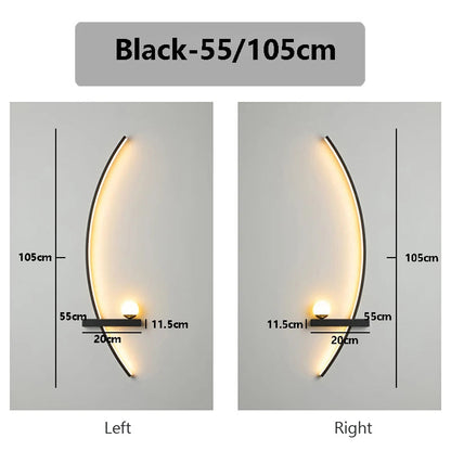 LED Wall Lamp 55/105CM Smart Remote Control Royal Lights & Home Decor