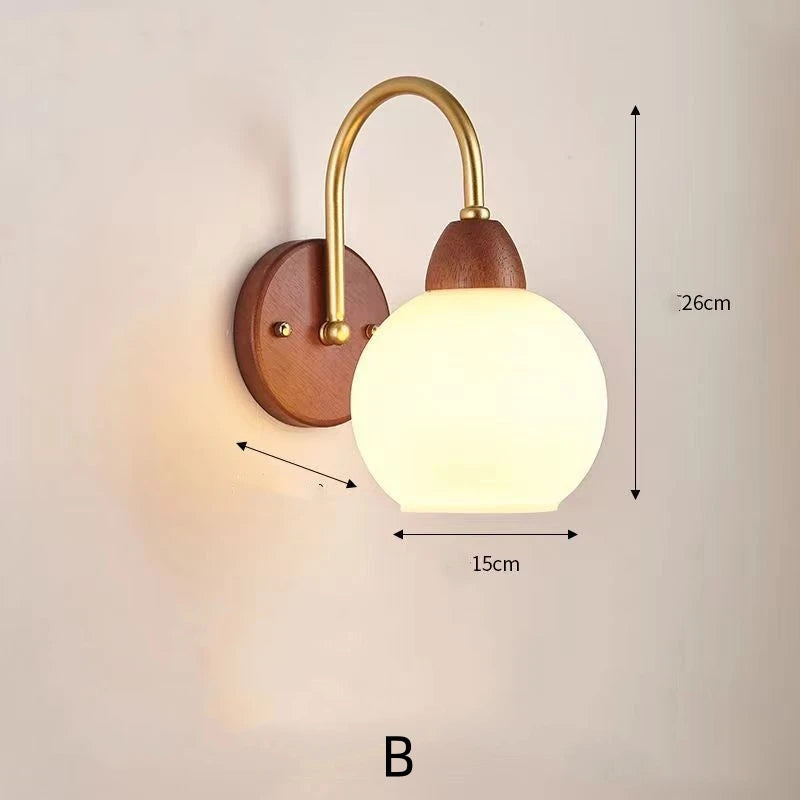 Modern Indoor Wall Light Lamp Suitable Light Fixture Wooden Vintage