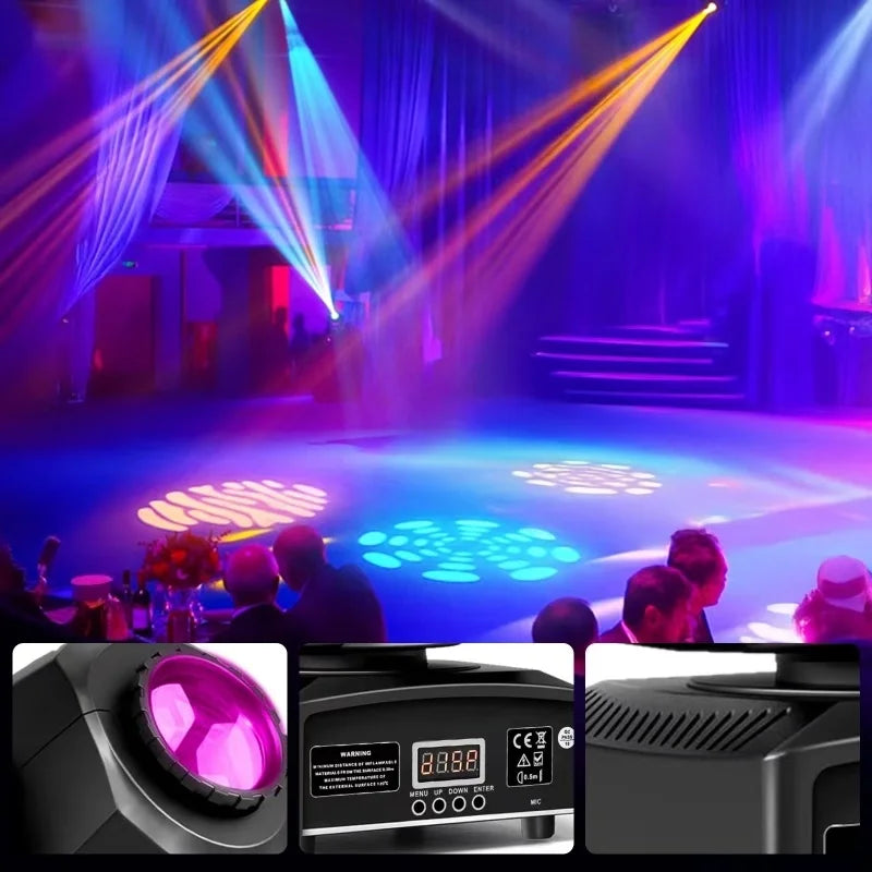2PCS 60W Mini LED DMX Gobo Moving Head Spot Light