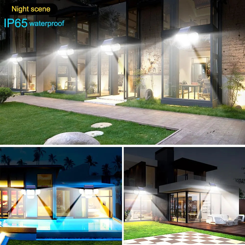 Solar light 3 Modes Adjustable Lighting Head for Garage Garden Yard Royal Lights & Home Decor
