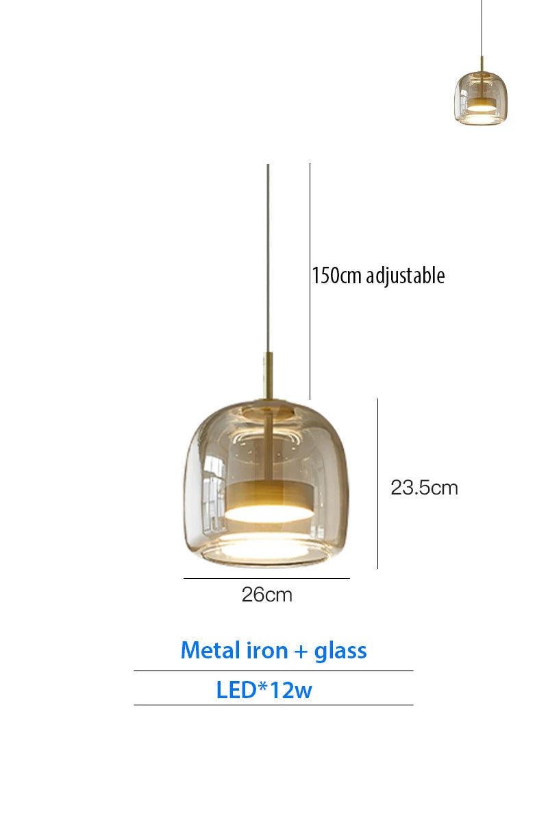 Luxury Designer Glass Chandelier with Adjustable Hanging Cord Elegant Cafe Lighting