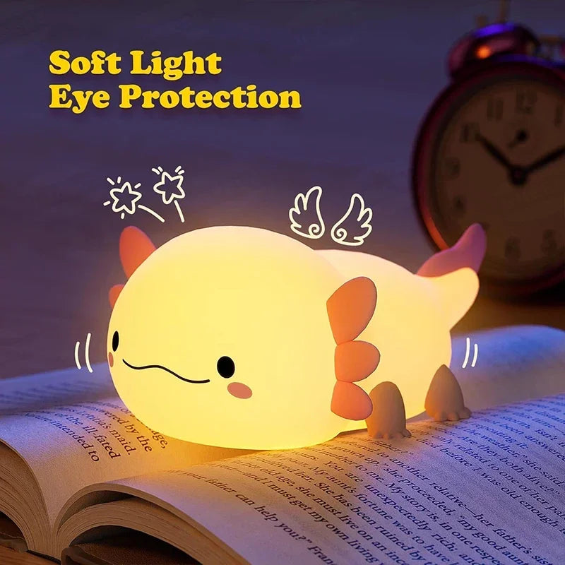 Axolotl Touch Control Nightlights USB Rechargeable Table Lamp for kids