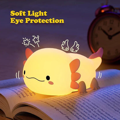 Axolotl Touch Control Nightlights USB Rechargeable Table Lamp for kids