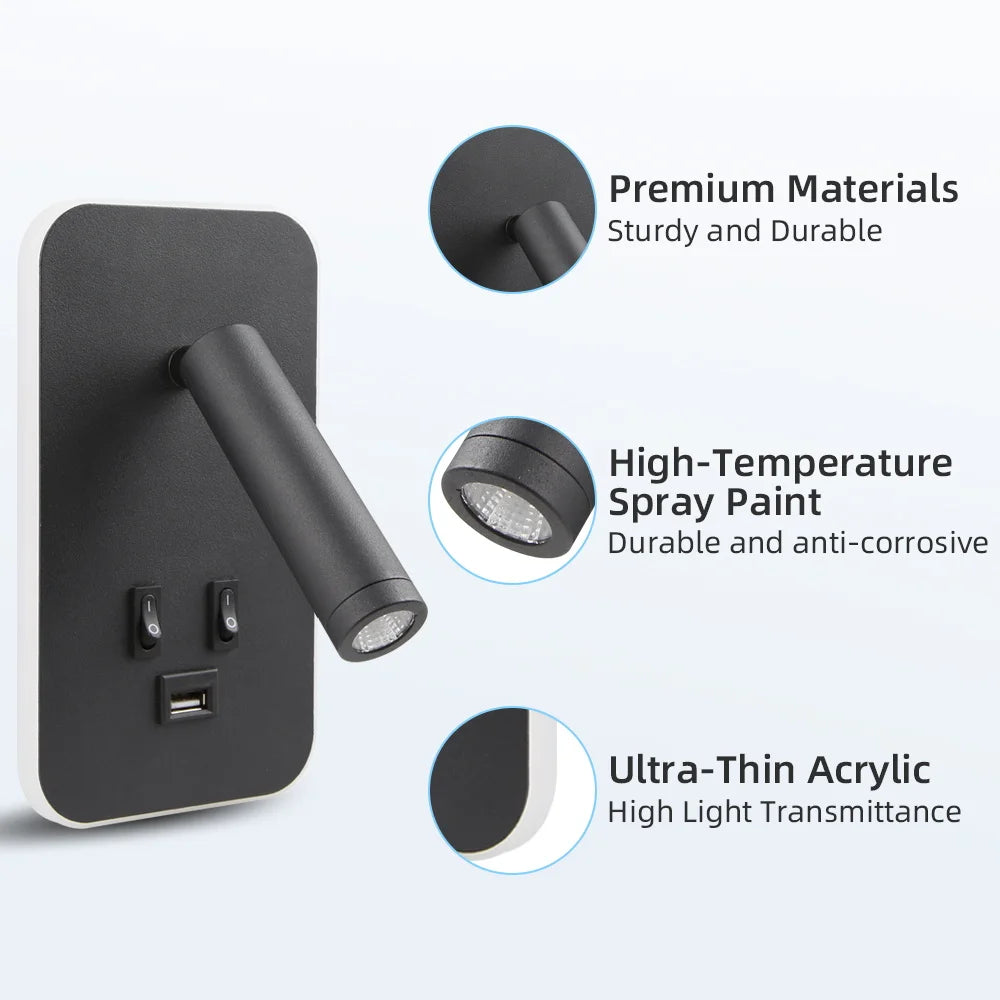3-in-1 Reading Wall Lamp