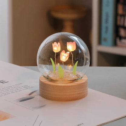 Mini Tulip Night Light Handmade DIY Materials Royal Lights & Home Decor