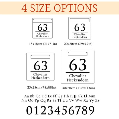 Outdoor Solar Light House Number Signs Acrylic Plaque Personalized Exterior